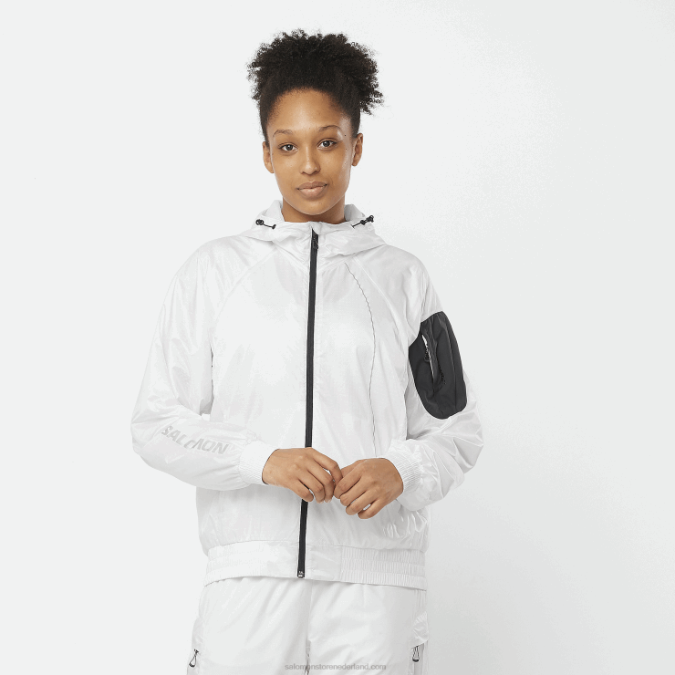 dames windjack - equipe Salomon 22DD8833 wit/diep zwart