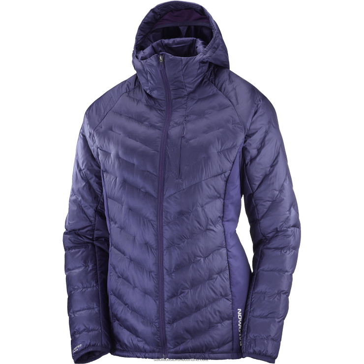 geïsoleerde damesjas met capuchon - outline primaloft Salomon 22DD8834 astrale uitstraling