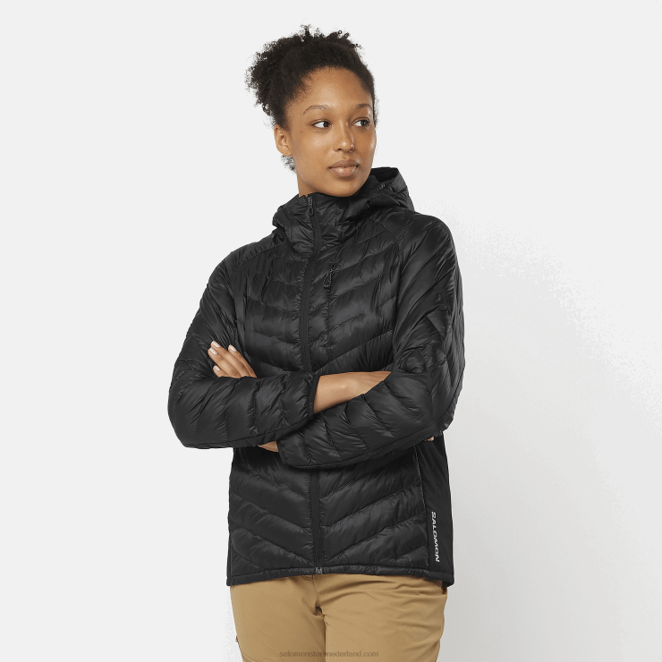 geïsoleerde damesjas met capuchon - outline primaloft Salomon 22DD8835 diep zwart