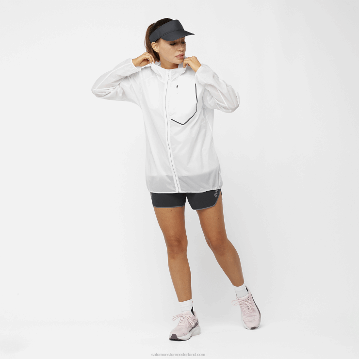 windjack voor dames - bonatti aero wind Salomon 22DD8849 wit/diep zwart