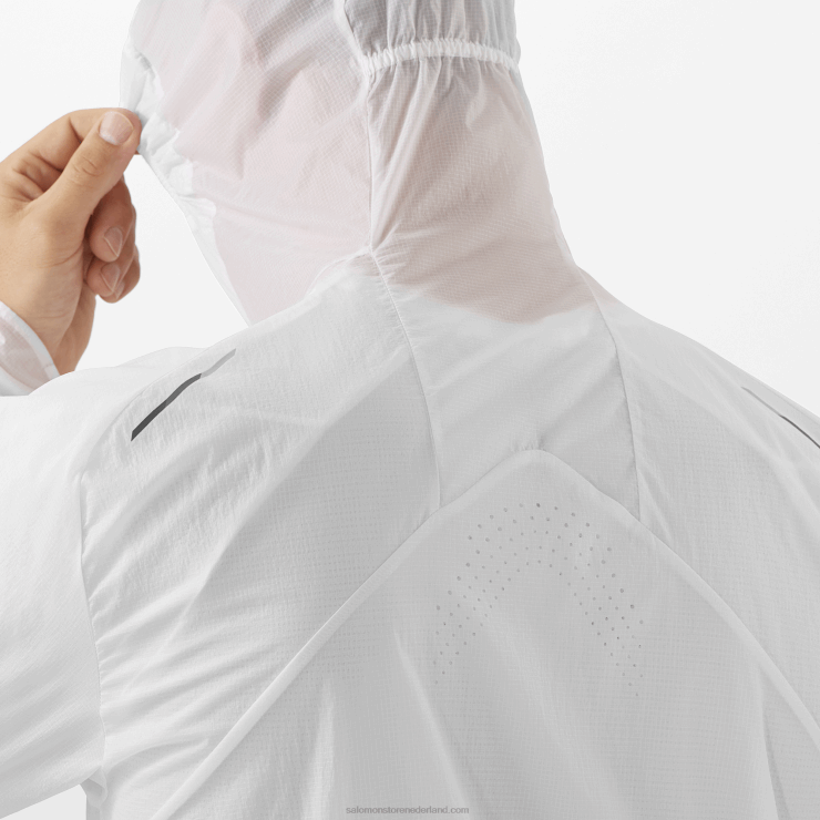 windjack voor dames - bonatti aero wind Salomon 22DD8849 wit/diep zwart