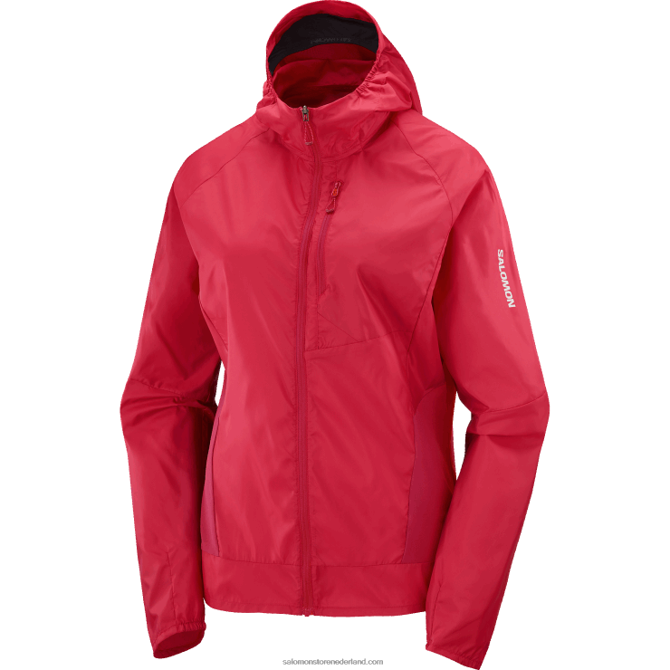 windjack voor dames - bonatti cross wind Salomon 22DD8851 jalapeño rood