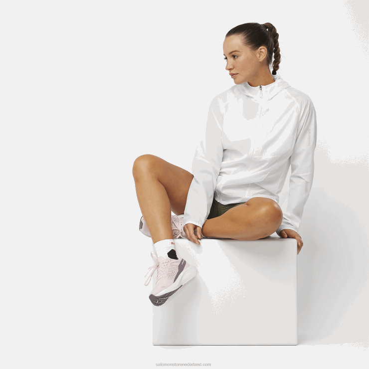 windjack voor dames - bonatti cross wind Salomon 22DD8853 wit