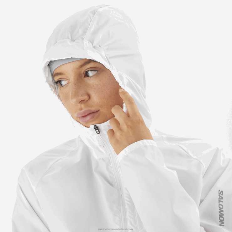 windjack voor dames - bonatti cross wind Salomon 22DD8853 wit