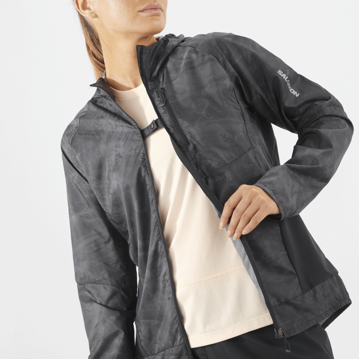 windjack voor dames - bonatti cross wind Salomon 22DD8854 periscoop/oa/diepzwart