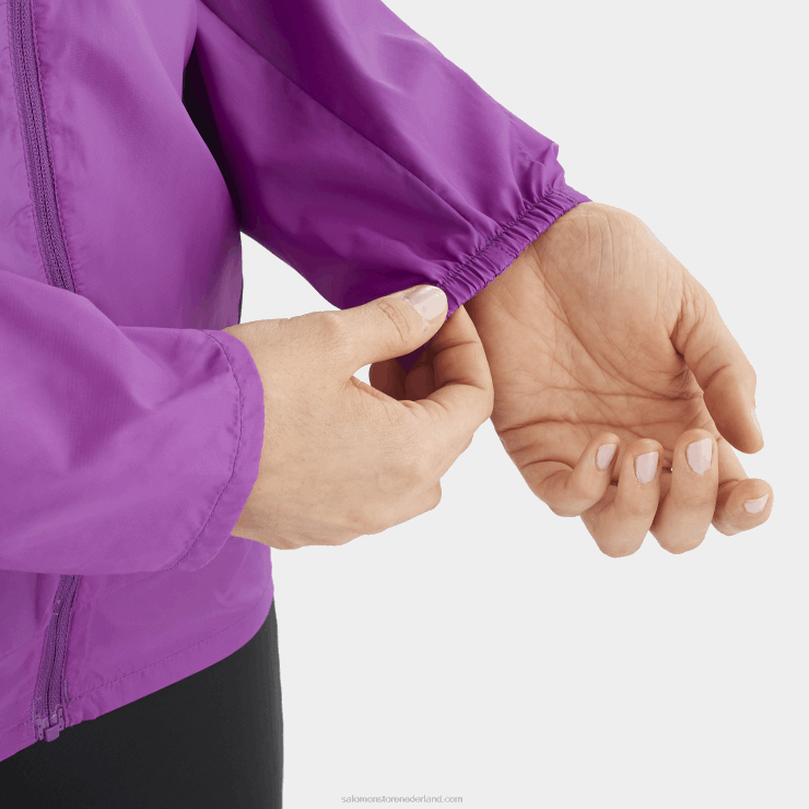 windjack voor dames - bonatti cross wind Salomon 22DD8856 sprankelende druif