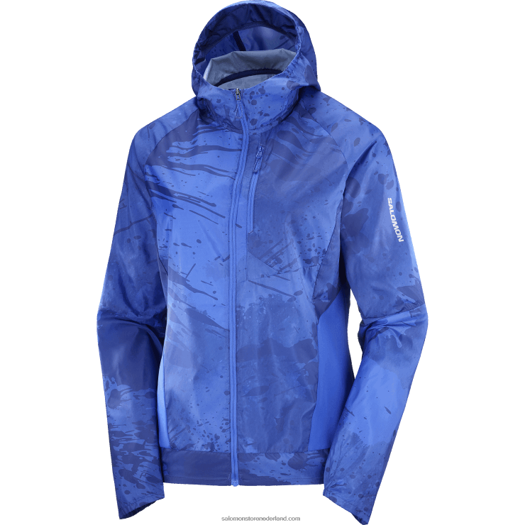 windjack voor dames - bonatti cross wind Salomon 22DD8857 marine pioenroos/nautisch blauw/oa