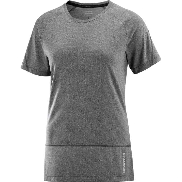 dames T-shirt met korte mouwen - cross run Salomon 22DD8879 diep zwart/heide