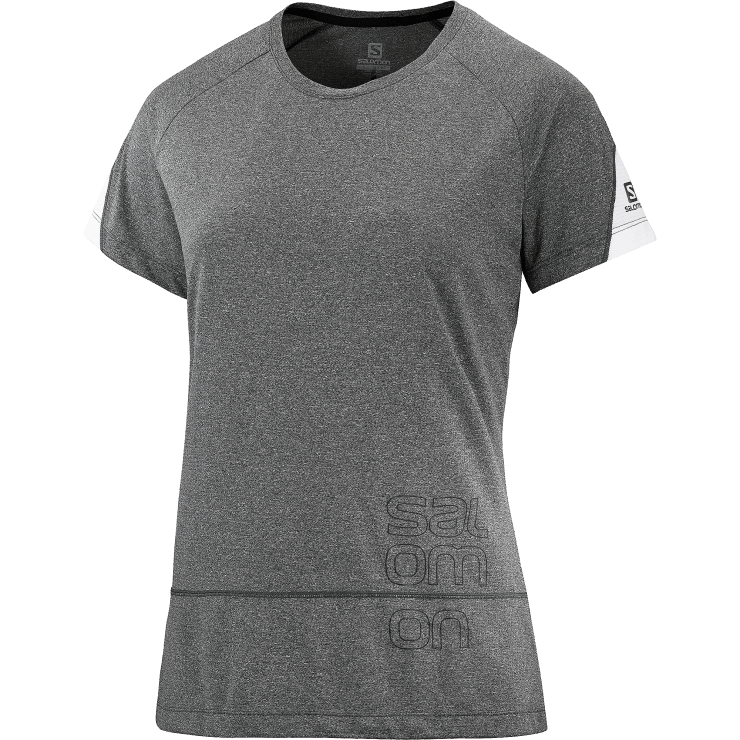 dames T-shirt met korte mouwen - cross run graphic Salomon 22DD8892 zwart/heide/wit