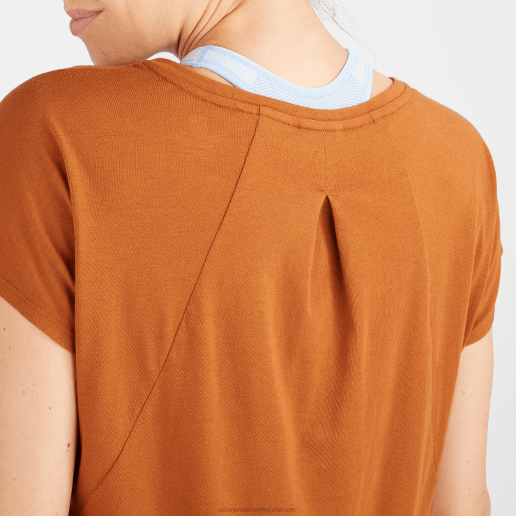 dames T-shirt met korte mouwen - essentieel gevormd Salomon 22DD8895 honing gember