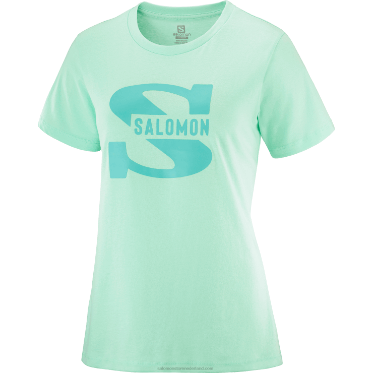 dames T-shirt met korte mouwen - outlife groot logo Salomon 22DD8902 strand glas