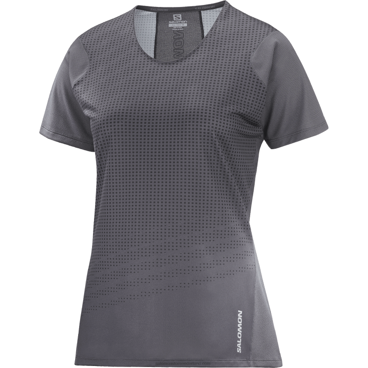 dames T-shirt met korte mouwen - sense aero Salomon 22DD8929 periscoop/diep zwart