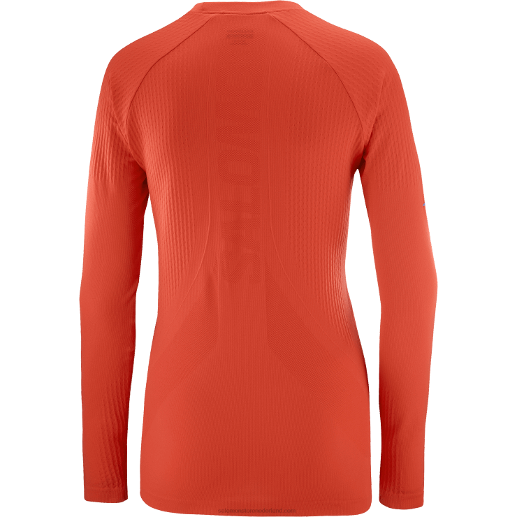 dames T-shirt met lange mouwen - sense aero naadloos Salomon 22DD8909 vurig rood
