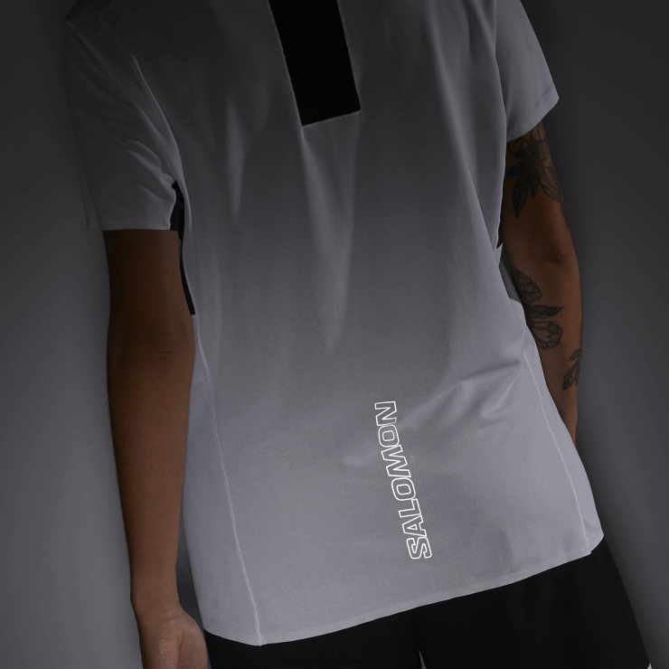 dames t-shirt met korte mouwen - shortney Salomon 22DD8911 wit/diep zwart