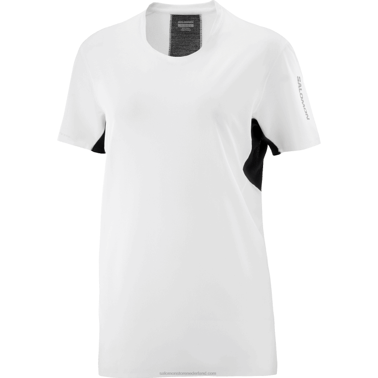 dames t-shirt met korte mouwen - shortney Salomon 22DD8911 wit/diep zwart