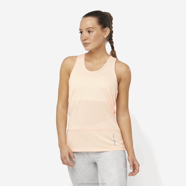 dames tanktop - cross run Salomon 22DD8897 creme kleur