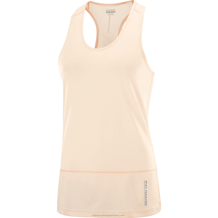 dames tanktop - cross run Salomon 22DD8897 creme kleur