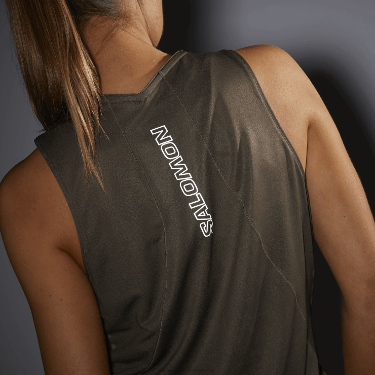 tanktop voor dames - sense aero Salomon 22DD8904 druivenblad/donkergroen