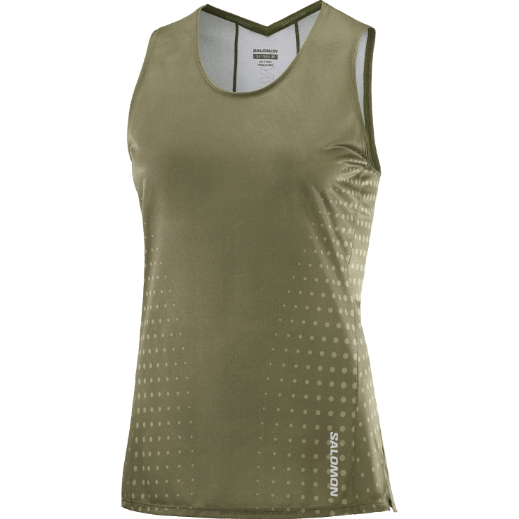 tanktop voor dames - sense aero Salomon 22DD8904 druivenblad/donkergroen