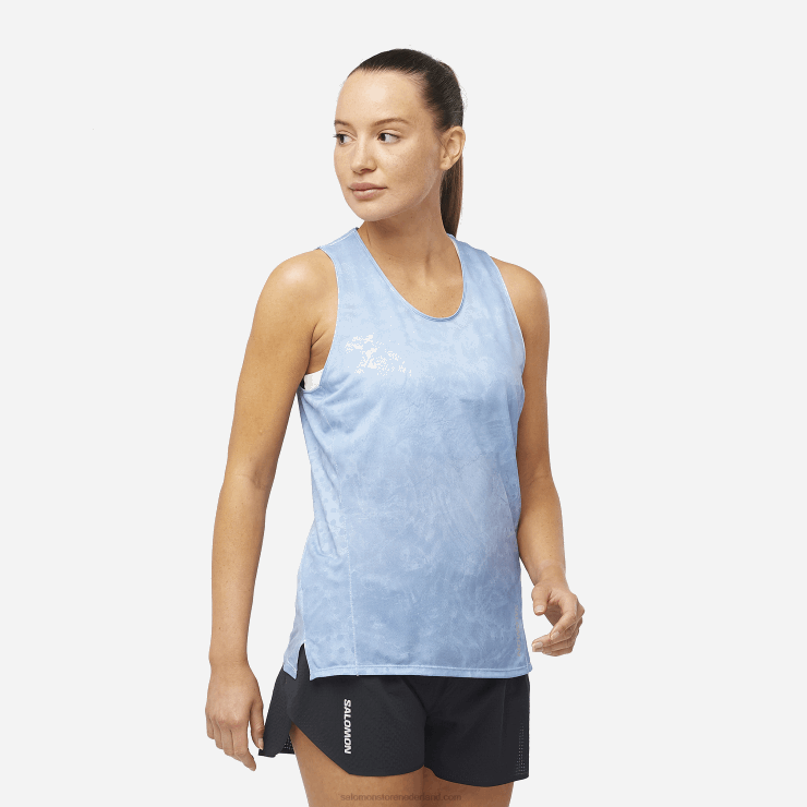 tanktop voor dames - sense aero Salomon 22DD8906 chambray blauw/engels landhuis